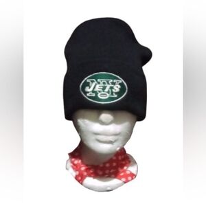 New York Jets Black Knit Beanie - NFL Logo